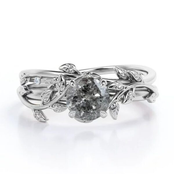 1 Ct Natural Salt And Pepper Diamond Ring
