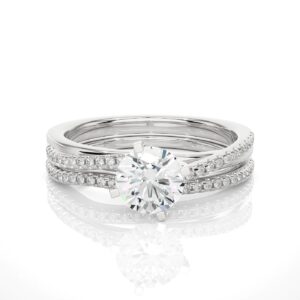 1 Ct Bridal Set Diamond Ring In White Gold