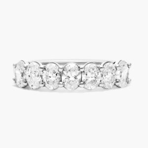1.5 ct Oval Diamond Anniversary Band In 14k White Gold