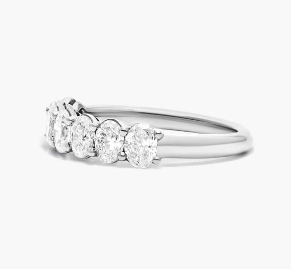 1.5 ct Oval Diamond Anniversary Band In 14k White Gold