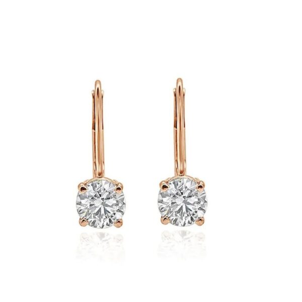 1 Ct Diamond Dangle Earrings In 10k White Gold