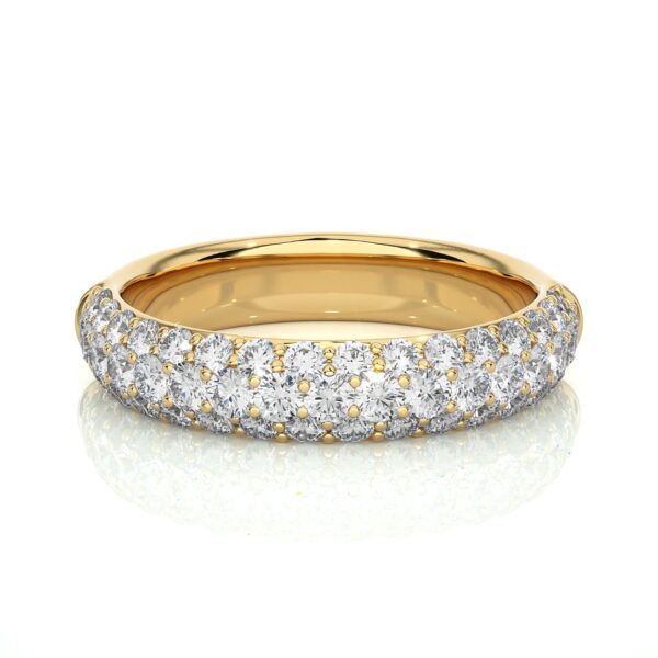 1 ct 3 Row Diamond Eternity Band In Yellow Gold